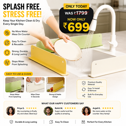 SplashShield Pro™ Premium Kitchen Sink Splash Guard | Buy 1 Get 1 FREE