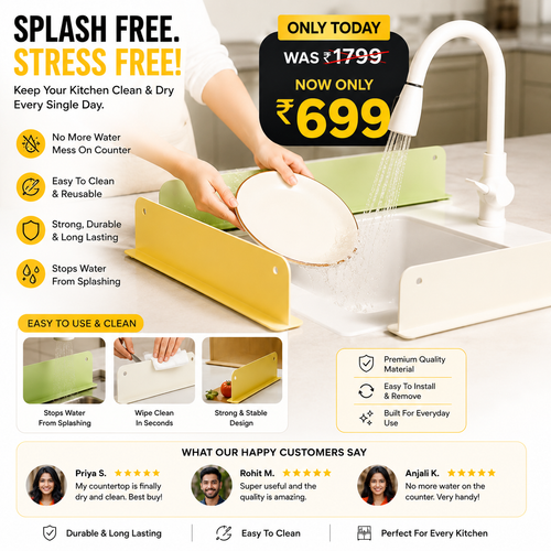 SplashShield Pro™ Premium Kitchen Sink Splash Guard | Buy 1 Get 1 FREE