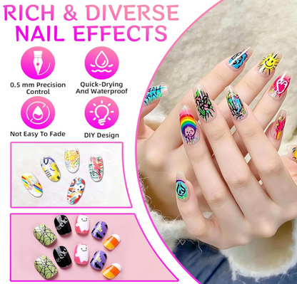 Premium Design Nail Pen Collection ( 12 Color Set )