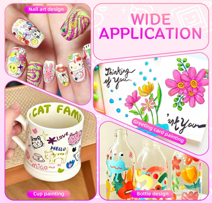 Premium Design Nail Pen Collection ( 12 Color Set )