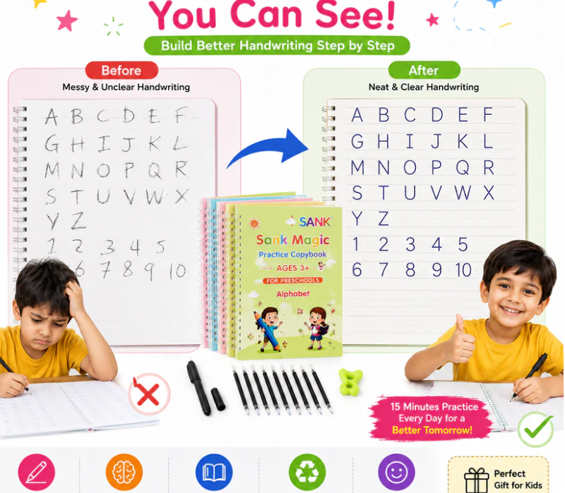 LittleGenius™ Magic Copybook Kit | FREE Pen, Grip & 10 Refills