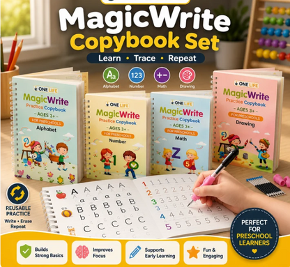 LittleGenius™ Magic Copybook Kit | FREE Pen, Grip & 10 Refills